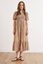 Women's Ecru Orange Gipe Detailed Midi Woven Viscose Dress Elb-19002607 - 2
