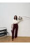 Women's High Waist Back Zip Detail Fabric Trousers