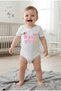 White Short-Sleeved Baby Girl Themed Printed Baby Bodysuit Crew Neck Unisex Bodysuit 100% Cotton - 3
