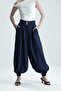Bonita High Waist t Buckled C Pocketed Shalwar Indigo Pants - 5