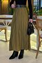 Kraşlı Hijab Skirt Oil Green - 2
