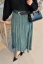 Kraşlı Hijab Skirt Dark Green - 3