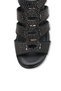 Elovessa Black Suede Women's Genuine Leather Stone Detailed Daily Stylish Comfortable Sole Casual Sandals - 5