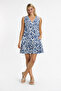 Women's Dress - Patterned Salda Dress with Ruffles - 3095