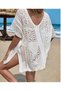 Women's Lace-Like Knit Patterned Bol Casual Stylish Knitted Summer Beach Dress Pareo - 3