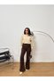 Women's High Waist Back Zip Detail Fabric Trousers
