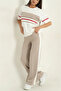Women's Modal Fabric Crew Neck Stripe Detailed Soft Textured Garnished Tracksuit Set