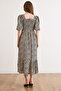 Women's Black Daisy Gipe Detailed Midi Woven Viscose Dress Elb-19002607 - 6