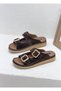 1079 Y-M 200 Double Buckle Genuine Leather Leather Mu Soft Sole Women's - 2
