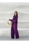 Women's Purple Pocketed Cupralı Modal Top and Bottom Set Frv0158 - 3