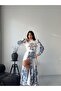Women's White Atlas Fabric Full Length Buttoned Belt Pack Maxi Dress Jen2640 - 2