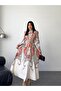Women's Multi Atlas Fabric Mock Neck Belt Pack Maxi Dress Jen2633