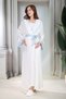 New Season Blue Shawl Collar Ruffled Short Sleeve Full Length Summer Stylish Maternity Pajamas Nightgown Set - 3