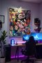 Enigmatic Town Cartoon Wall Covering– High-Quality Fabric, Gamer Room Decor Tapestry Wall Rug