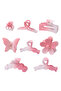Dragon Fruit Matte Hair Claw Set (8-Piece) - Pink - 2