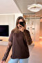 Oversized Stylish Brown Modal T-Shirt with Lace Detail - 7