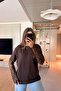 Oversized Stylish Brown Modal T-Shirt with Lace Detail - 2