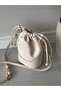Cream Women's Leather Mini Ruched El and Shoulder Bag - 6
