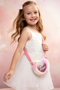 Love Embroidered Girl's Rainbow Gift Plush Bag |   Glittery Heart and Text Detail - 2