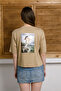 Interlock Fabric Back B Printed Basic T-Shirt - 3