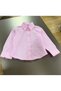 Girl's Pink Shirt with Smoked Embroidery Detail Anthracite Jean Trousers 2-Piece Set - 3