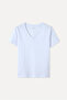 Women's Navy Blue Cotton V-Neck T-Shirt