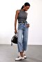 Light Blue High Waist Baggy Jean 3004