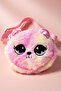 Gift for Girls Pink Teddy Bear Figurine Plush Bag |   Glittery Earpieces Adjustable Strap Pieces - 6