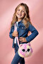 Gift for Girls Pink Teddy Bear Figurine Plush Bag |   Glittery Earpieces Adjustable Strap Pieces - 3