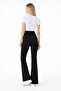 Women's High Waist Button Detailed Flared Pants - 3
