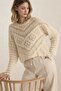 Stone Color Embossed Patterned Lace Openwork Seasonal Women's Knitwear Sweater