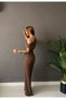 Women's Waffle Fabric Boat Neck Cropped Blouse Trouser Set - Comfortable and Stylish Summer 2-Piece Set - 2