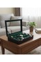 15-Piece Faux Leather Covered Watch Storage Organizer Box Bag - 3