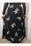 Elastic Waist Lined Three Layers Exquisitely Embroidered Crepe Fabric Chiffon Skirt - 4