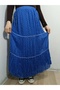 Elastic Waist Lined Three Layers Elegant Crepe Fabric Chiffon Skirt in Polka Dot Colors - 7