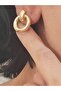 Lacquer and Gold Color Plated Women's Hoop Nail Earrings - 2