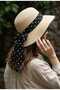 Lunaria Women's Straw Hat with Polka Dot Bow Ties - 4