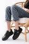 Women's Daily Black Sneakers Lace-Up Comfortable Sports Shoes - 7