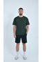 Men's Khaki Color Cotton Pack T-Shirt Combed Cotton Fabric Zero Collar Regular Full Fit - 5