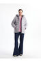 Gray Hooded Women's Puffer Jacket - 2