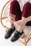 Women's Daily Black and White Sneakers Lace-Up Comfortable Sports Shoes