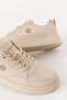 Women's Daily Beige Sneakers Lace-Up Comfortable Sneakers - 8