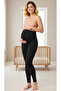 Women's Maternity Black Leggings with Cotton Abdominal Panels - 4