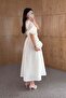 Lace Detailed Contrast Stitching Piece Embroidered Dress - 3