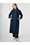 Hooded Gabardine Cap Dark Navy Blue