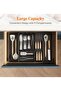 Silverware Drawer Organizer with 2 Removable Knife Blocks Expandable Utensil Tray - 5
