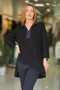 Collar and Skirt Faux Leather Tunic - 3