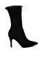 Women Distressed Denim Mid-Calf Boots in Black - 2