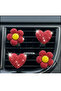 Car Interior Air Conditioning Ornament S Glittery Heart and Flower Set of 4 – Red S Glittery Auto Ventilation Accessory - 3