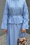 Baby Blue Suit with Floral Detailed Shirt - 4